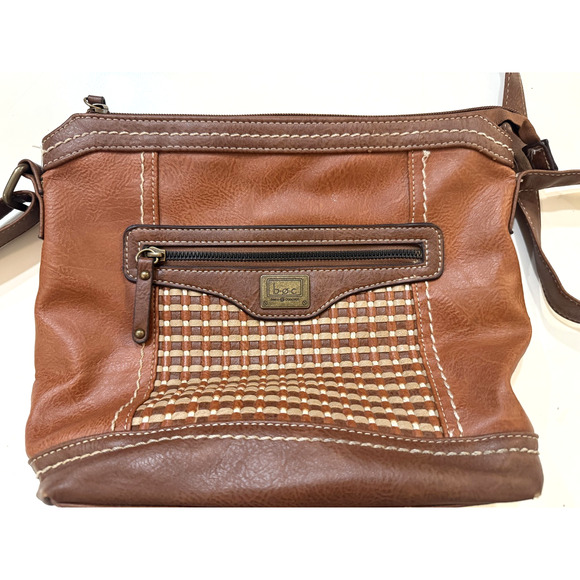 b.o.c Born Concept Crossbody Bag Womens Brown Woven Faux Leather Cottagecore Y2K - Picture 2 of 9